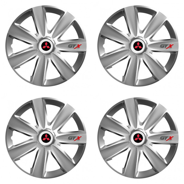 poklice pro Mitsubishi (červené)  14 GTX CARBON silver