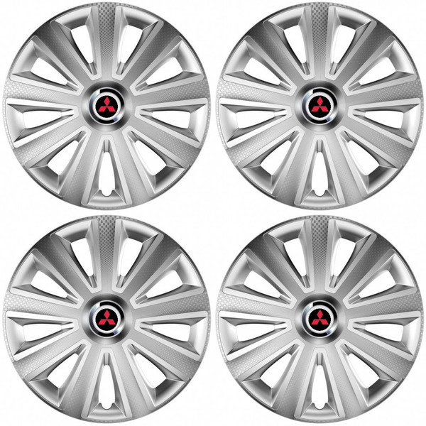 poklice pro Mitsubishi (červené)  14 Aviator carbon RC silver