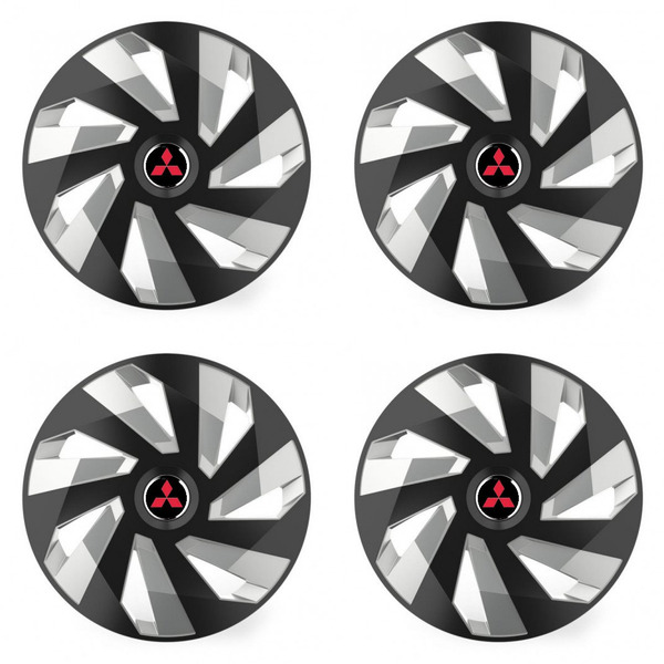poklice pro Mitsubishi (červené)  14 Vector RC black and silver