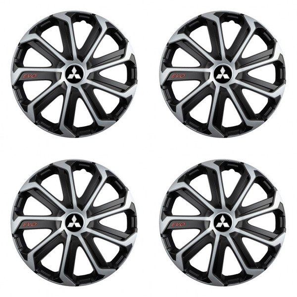poklice pro Mitsubishi (stříbrné) 16 Evo black&silver