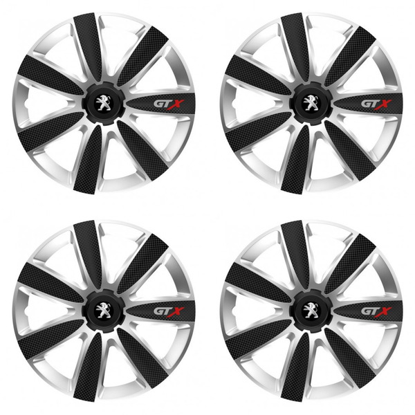 poklice pro Peugeot (staršie logo)  16 GTX CARBON silver/black