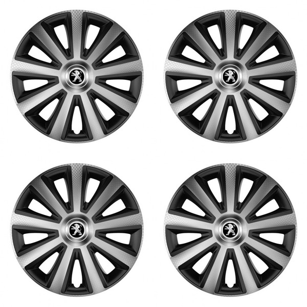 poklice pro Peugeot (staršie logo)  14 Aviator carbon silver&black