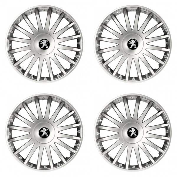 poklice pro Peugeot (staršie logo)  16 CRYSTAL silver
