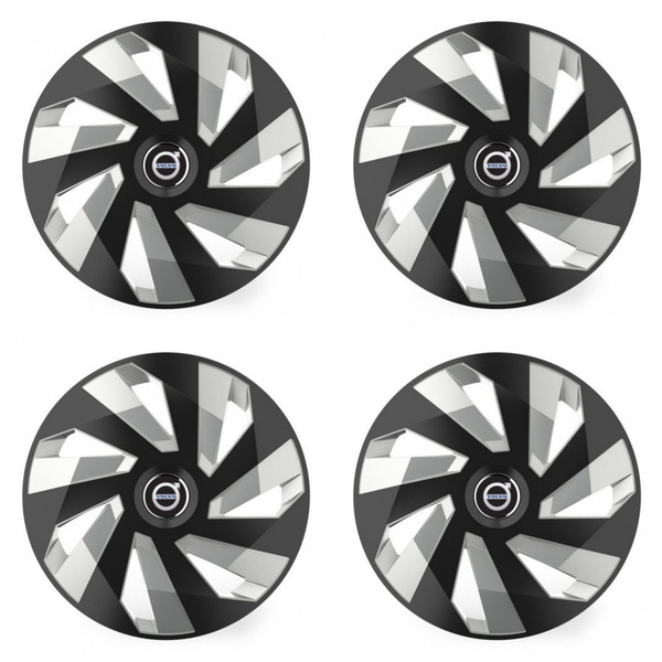 poklice pro Volvo (černé) 15 Vector RC black and silver