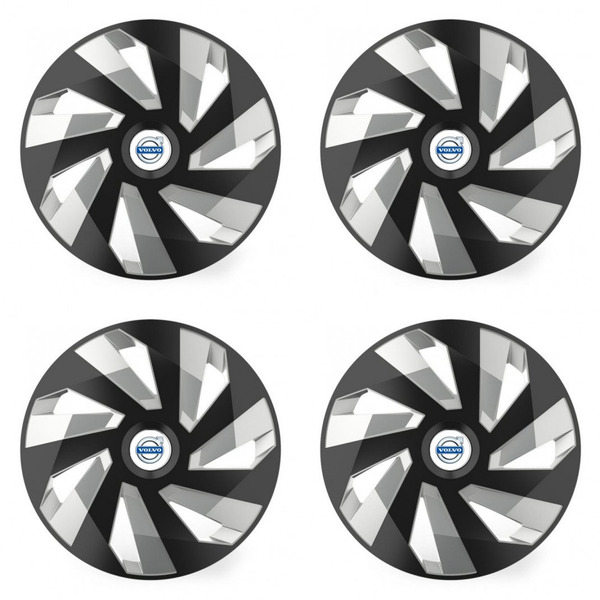 poklice pro Volvo (bílé)  14 Vector RC black and silver